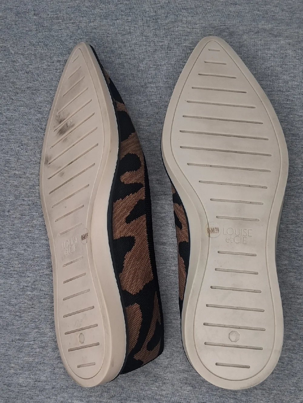 Louise et Cie Leopard Print Flat Shoes Pointed Toe Slip On Business Casual 8.5